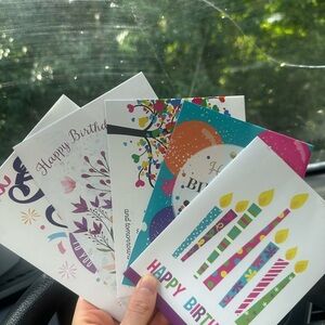7pcs Assorted Colorful Birthday Card Set by